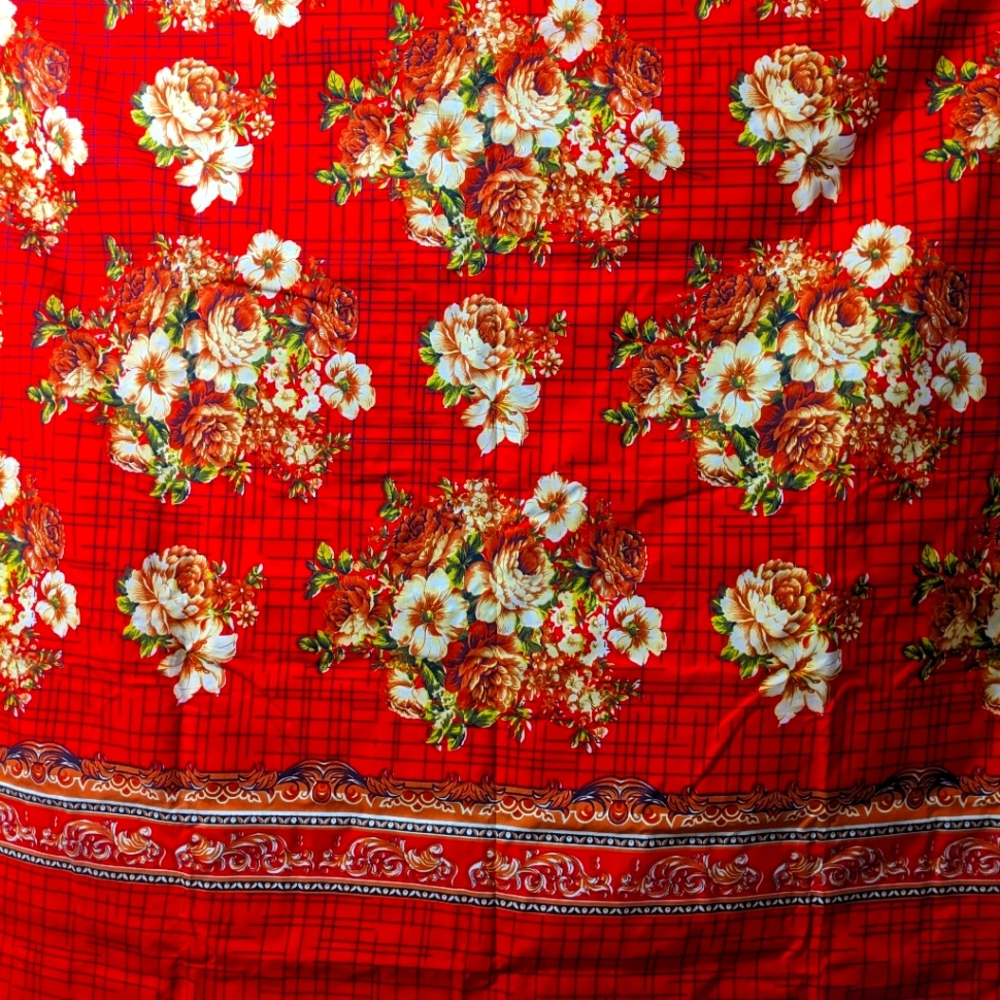 King-size sheet plus two pillow cases.